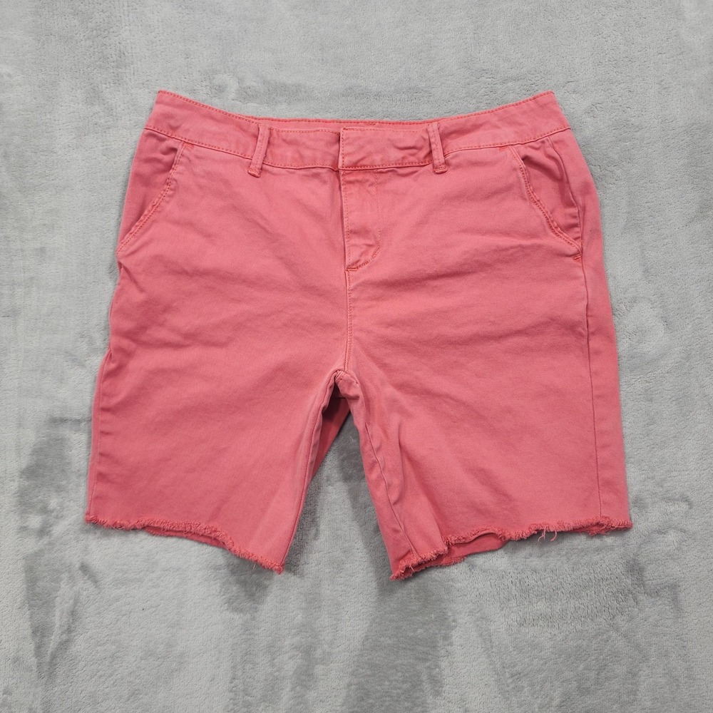 C&C California Shorts Womens 8 Pink Chino Twill Raw Hem Stretch Casual Summer